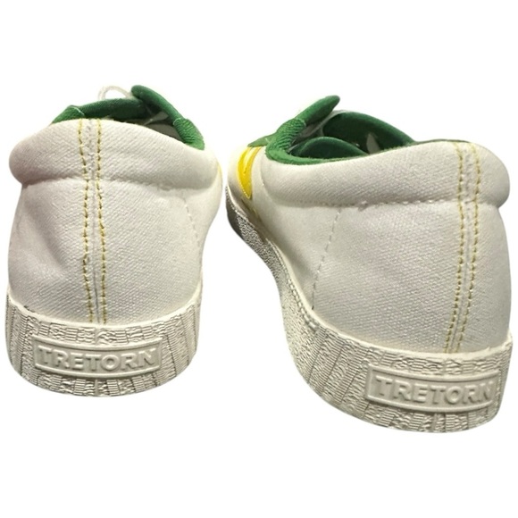 Tretorn x J.Crew Nylite Canvas Sneakers White Green Yellow Size 10 Retro Low-Top - Picture 6 of 7